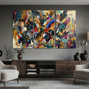 Geometric Abstract Wall Art Canvas Print, Orange Blue by MyGreatCanvas | Canvas Wall Art Prints | Photo Prints & Wall Decor