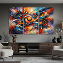 Geometric Abstract Wall Art Canvas Print, Orange Blue by MyGreatCanvas | Canvas Wall Art Prints | Photo Prints & Wall Decor