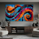 Geometric Abstract Wall Art Canvas Print, Orange Blue by MyGreatCanvas | Canvas Wall Art Prints | Photo Prints & Wall Decor