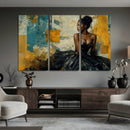 Elegant Woman Canvas Wall Art — Black Gold Gown Fashion by MyGreatCanvas | Canvas Wall Art Prints | Photo Prints & Wall Decor
