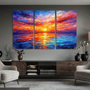 Colorful Knife Ocean Sunset Canvas — Orange Pink Teal by MyGreatCanvas | Canvas Wall Art Prints | Photo Prints & Wall Decor