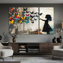 Banksy Butterfly Girl Wall Art Canvas Print, Framed Street by MyGreatCanvas | Canvas Wall Art Prints | Photo Prints & Wall Decor