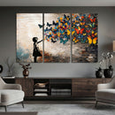 Banksy Graffiti Butterfly Girl Wall Art Canvas Print, Framed by MyGreatCanvas | Canvas Wall Art Prints | Photo Prints & Wall Decor