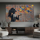 Urban Banksy Butterfly Girl Wall Art Canvas Print, Framed by MyGreatCanvas | Canvas Wall Art Prints | Photo Prints & Wall Decor