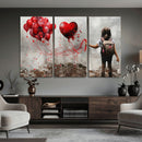 Girl Graffiti Wall Art Canvas Print, Red Balloon Heart by MyGreatCanvas | Canvas Wall Art Prints | Photo Prints & Wall Decor