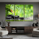 Bamboo Water Flow Black Stone Canvas | Zen Spa Nature by MyGreatCanvas | Canvas Wall Art Prints | Photo Prints & Wall Decor