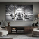Airplane Wall Art Canvas Print, Black and White Jet Aircraft by MyGreatCanvas | Canvas Wall Art Prints | Photo Prints & Wall Decor