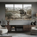 Texas Longhorn Bull Wall Art Canvas Print, Western Farmhouse by MyGreatCanvas | Canvas Wall Art Prints | Photo Prints & Wall Decor
