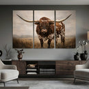Texas Longhorn Canvas Wall Art Western Bull Desert Moody by MyGreatCanvas | Canvas Wall Art Prints | Photo Prints & Wall Decor