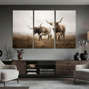 Texas Longhorn Canvas Wall Art Western Bull Desert Moody by MyGreatCanvas | Canvas Wall Art Prints | Photo Prints & Wall Decor
