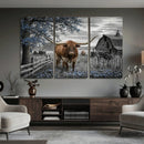 Texas Longhorn Canvas Wall Art, Rustic Farm Barn Bluebonnet by MyGreatCanvas | Canvas Wall Art Prints | Photo Prints & Wall Decor