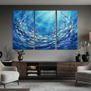 School of Fish Canvas Print | Blue Ocean Underwater Wall Art by MyGreatCanvas | Canvas Wall Art Prints | Photo Prints & Wall Decor