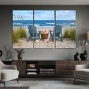 Large Beach Canvas Wall Art Coastal Adirondack Chairs Ocean by MyGreatCanvas | Canvas Wall Art Prints | Photo Prints & Wall Decor