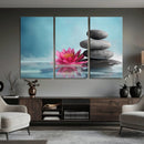 Zen Canvas Wall Art Lotus Flower Stacked Stones Teal Spa by MyGreatCanvas | Canvas Wall Art Prints | Photo Prints & Wall Decor