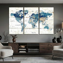Watercolor World Map Canvas Wall Art Print – Abstract by MyGreatCanvas | Canvas Wall Art Prints | Photo Prints & Wall Decor