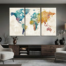 Watercolor World Map Canvas Wall Art Print – Abstract by MyGreatCanvas | Canvas Wall Art Prints | Photo Prints & Wall Decor
