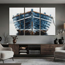 Blue Wooden Rowboat Canvas Wall Art, Coastal Nautical Boat Painting Print for Lake Beach House Decor, Minimalist Maritime Decor Artwork by MyGreatCanvas | Canvas Wall Art Prints | Photo Prints & Wall Decor
