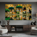 Gustav Klimt Golden Cityscape Wall Art Canvas Print,