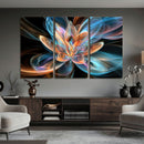 Fractal Lotus Canvas Wall Art, Blue Orange Glowing Flower Abstract Print, Modern Zen Meditation Room Decor, Ethereal Digital Art, Living Room by MyGreatCanvas | Canvas Wall Art Prints | Photo Prints & Wall Decor