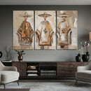 Mexican Folk Art Canvas Wall Art, Charro Poncho Sombrero Painting Print, Neutral Beige Boho Decor, Southwestern Impasto Style, Living Room Art by MyGreatCanvas | Canvas Wall Art Prints | Photo Prints & Wall Decor