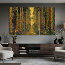 Gustav Klimt Style Forest Canvas Wall Art, Golden Forest Path Floral Art Nouveau Print, Enchanted Woodland Decor by MyGreatCanvas | Canvas Wall Art Prints | Photo Prints & Wall Decor