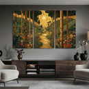 Gustav Klimt Style Forest Canvas Wall Art, Golden Forest Path Floral Art Nouveau Print, Enchanted Woodland Decor by MyGreatCanvas | Canvas Wall Art Prints | Photo Prints & Wall Decor