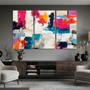 Blue Teal Abstract Canvas Wall Art, Modern Textured Painting Print, Navy Orange White Contemporary Art, Neutral Living Room Decor, Office Art by MyGreatCanvas | Canvas Wall Art Prints | Photo Prints & Wall Decor