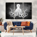 Black White Octopus Wall Art Canvas Print by MyGreatCanvas | Canvas Wall Art Prints | Photo Prints & Wall Decor