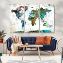 Modern Watercolor World Map Canvas Wall Art – Framed by MyGreatCanvas | Canvas Wall Art Prints | Photo Prints & Wall Decor