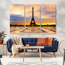 Paris Eiffel Tower Sunset Canvas Wall Art Print - Iconic