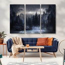 Night Landscape and Trees Wall Art Canvas Print