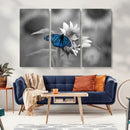 Blue Butterfly Black and White Canvas Wall Art by MyGreatCanvas | Canvas Wall Art Prints | Photo Prints & Wall Decor