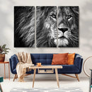 Black and White Lion Canvas Wall Art Print – Wildlife by MyGreatCanvas | Canvas Wall Art Prints | Photo Prints & Wall Decor