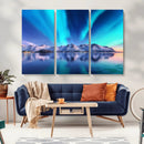 Northern Lights above Mountain Wall Art, Northern Lights