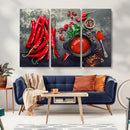 Red Chili Peppers Wall Art Kitchen Artwork Canvas Print by MyGreatCanvas | Canvas Wall Art Prints | Photo Prints & Wall Decor