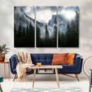 Wall Art Foggy Forest Landscape Canvas Print
