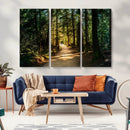 Sunlit Forest Pathway Canvas Print | 3 Panel Large Nature by MyGreatCanvas | Canvas Wall Art Prints | Photo Prints & Wall Decor