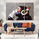 Dj Monkey Listening to Music Wall Art Print | Banksy Monkey by MyGreatCanvas | Canvas Wall Art Prints | Photo Prints & Wall Decor