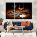 Whiskey Cigar Wall Art Canvas Print Kitchen Wall