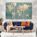 Classic World Map Canvas Print – Framed Vintage Map Wall by MyGreatCanvas | Canvas Wall Art Prints | Photo Prints & Wall Decor