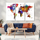 World Map Canvas Print – Detailed Map of the World Wall Art