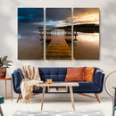 Serene Lake Pier at Sunset Canvas Print | Landscape Canvas