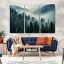 Captivating Misty Forest Wall Art Premium Canvas Print a
