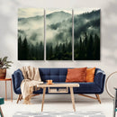 Captivating Misty Forest Wall Art Premium Canvas Print a