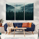 Captivating Misty Forest Wall Art Premium Canvas Print,