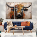 Scottish Highland Cow Cattle Art Print on Wood Style by MyGreatCanvas | Canvas Wall Art Prints | Photo Prints & Wall Decor