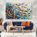 Modern Abstract Fish Shoal Wall Art Canvas Print, Colorful by MyGreatCanvas | Canvas Wall Art Prints | Photo Prints & Wall Decor