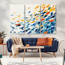 Abstract Fish Shoal Wall Art Canvas Print, Colorful Fish