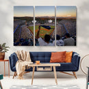 Dodger Stadium Sunset Game Triple Canvas Wall Art - Los