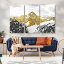 Gold Abstract Mountains Wall Art Print on Canvas, Nature